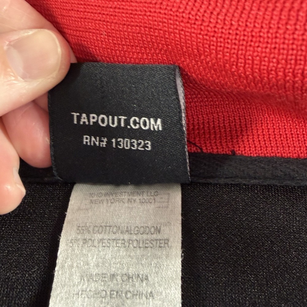 Tapout Track Jacket Mens XL Black Red Full Zip MMA Fighter Simply Believe - Picture 9 of 10
